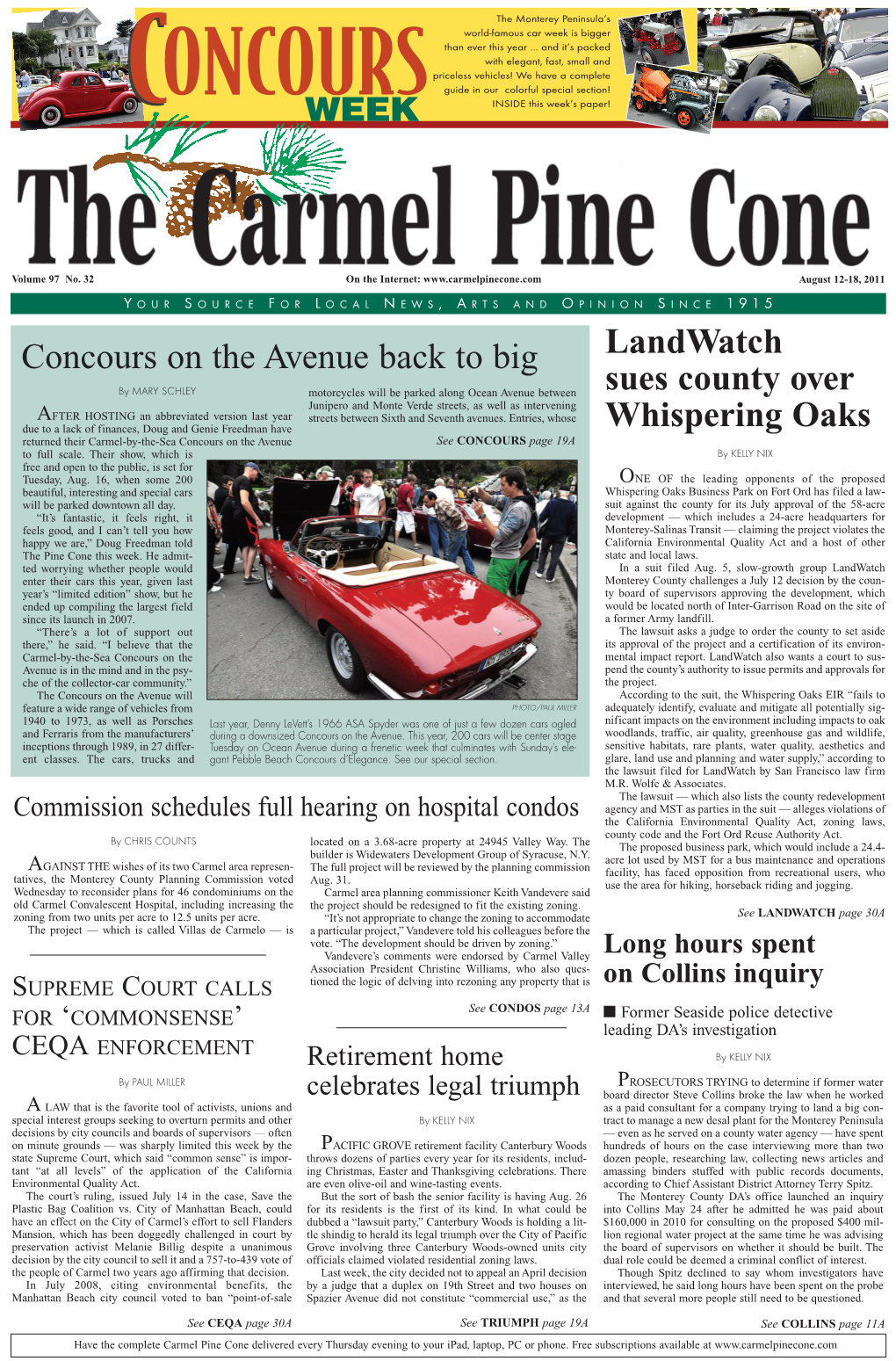 Carmel Pine Cone, August 12, 2011 (Main News)