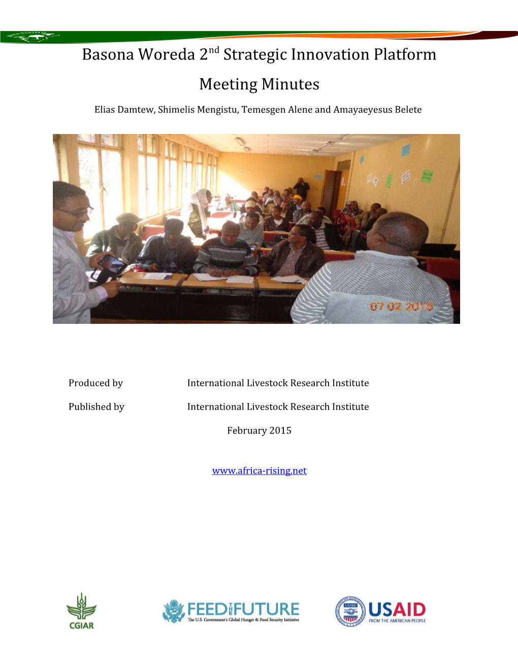 Basona Woreda 2Nd Strategic Innovation Platform Meeting Minutes