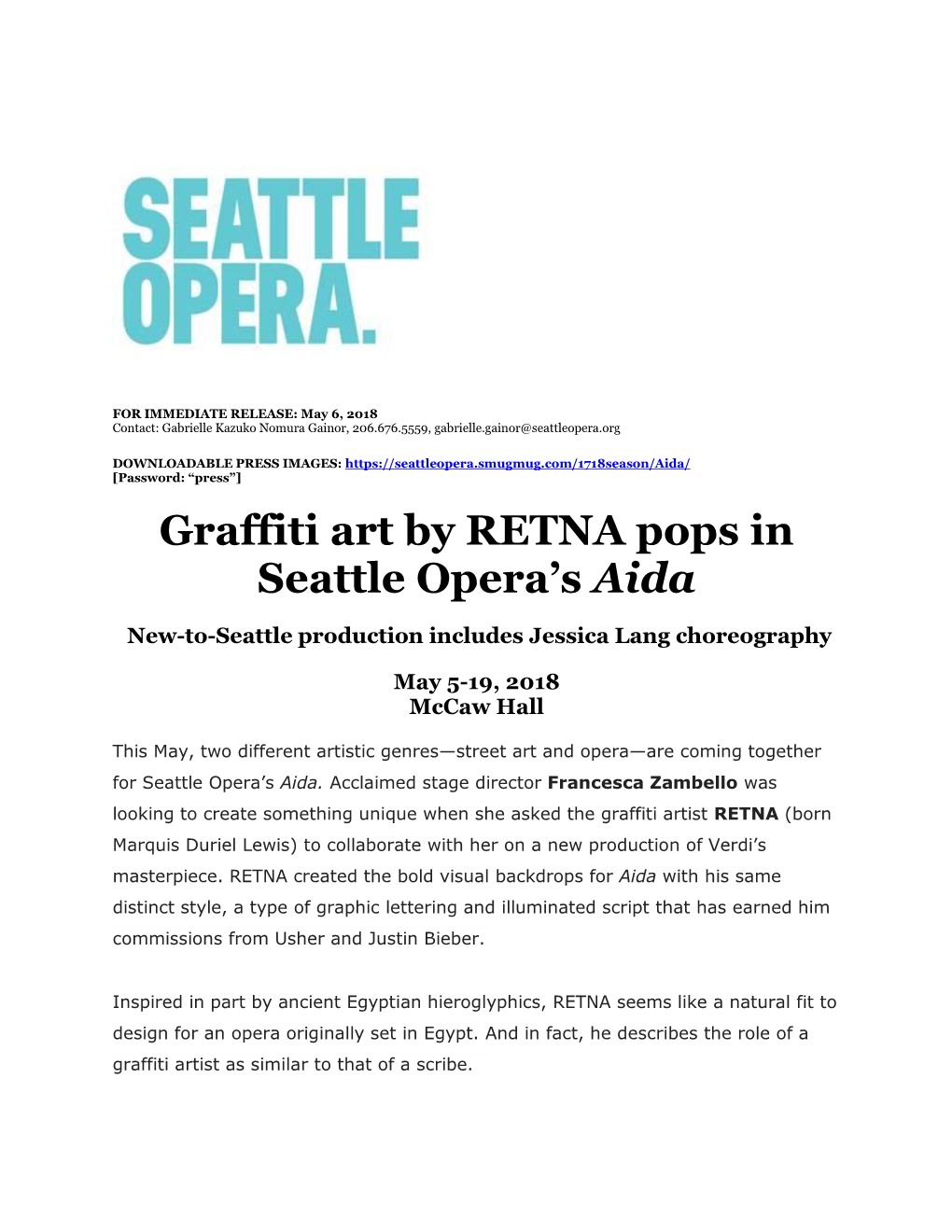 Graffiti Art by RETNA Pops in Seattle Opera's Aida