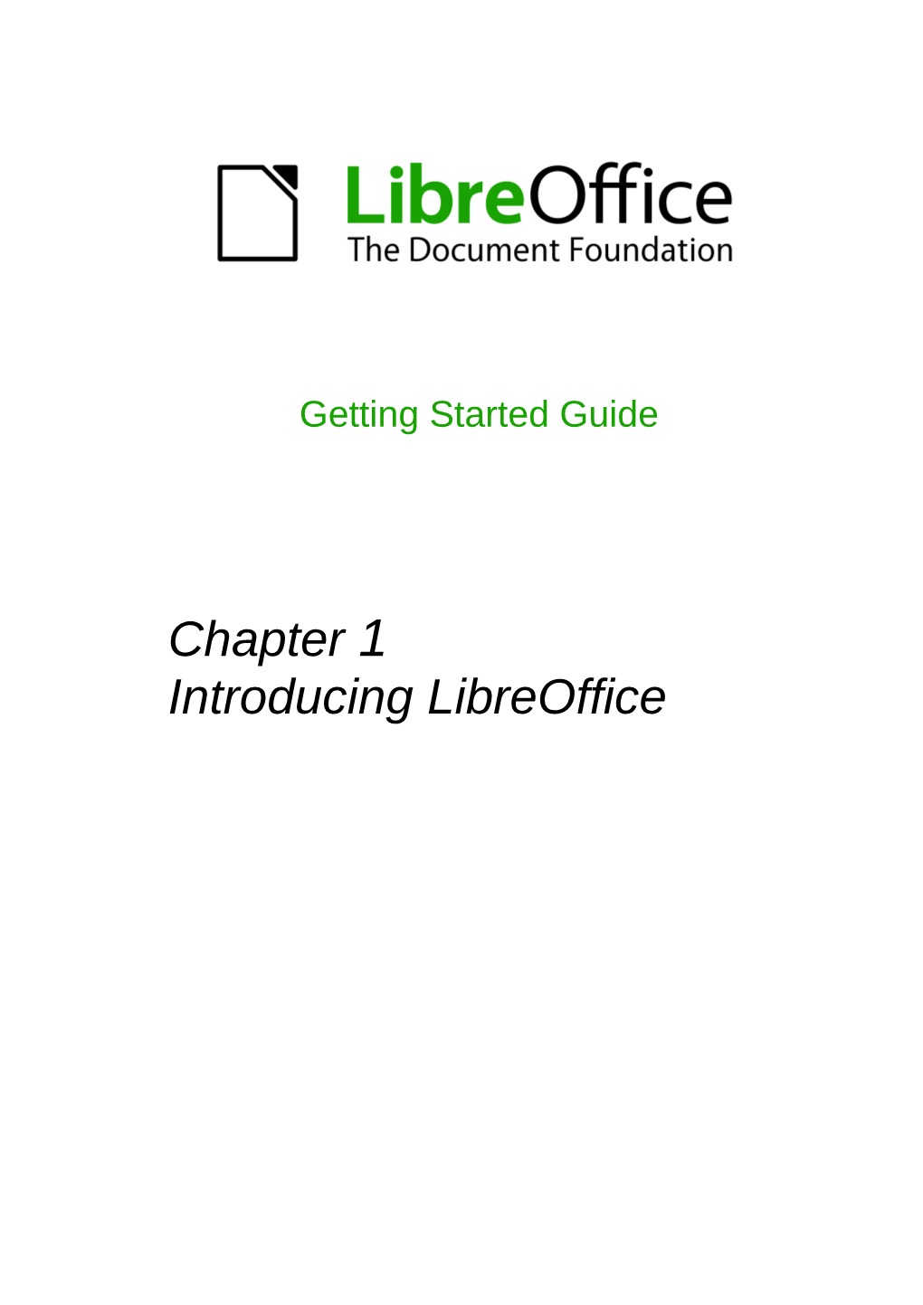 Chapter 1 Introducing Libreoffice Copyright