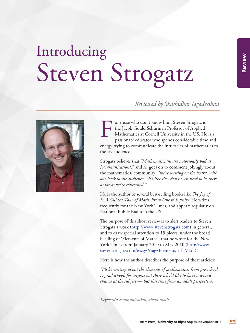 Steven Strogatz Review