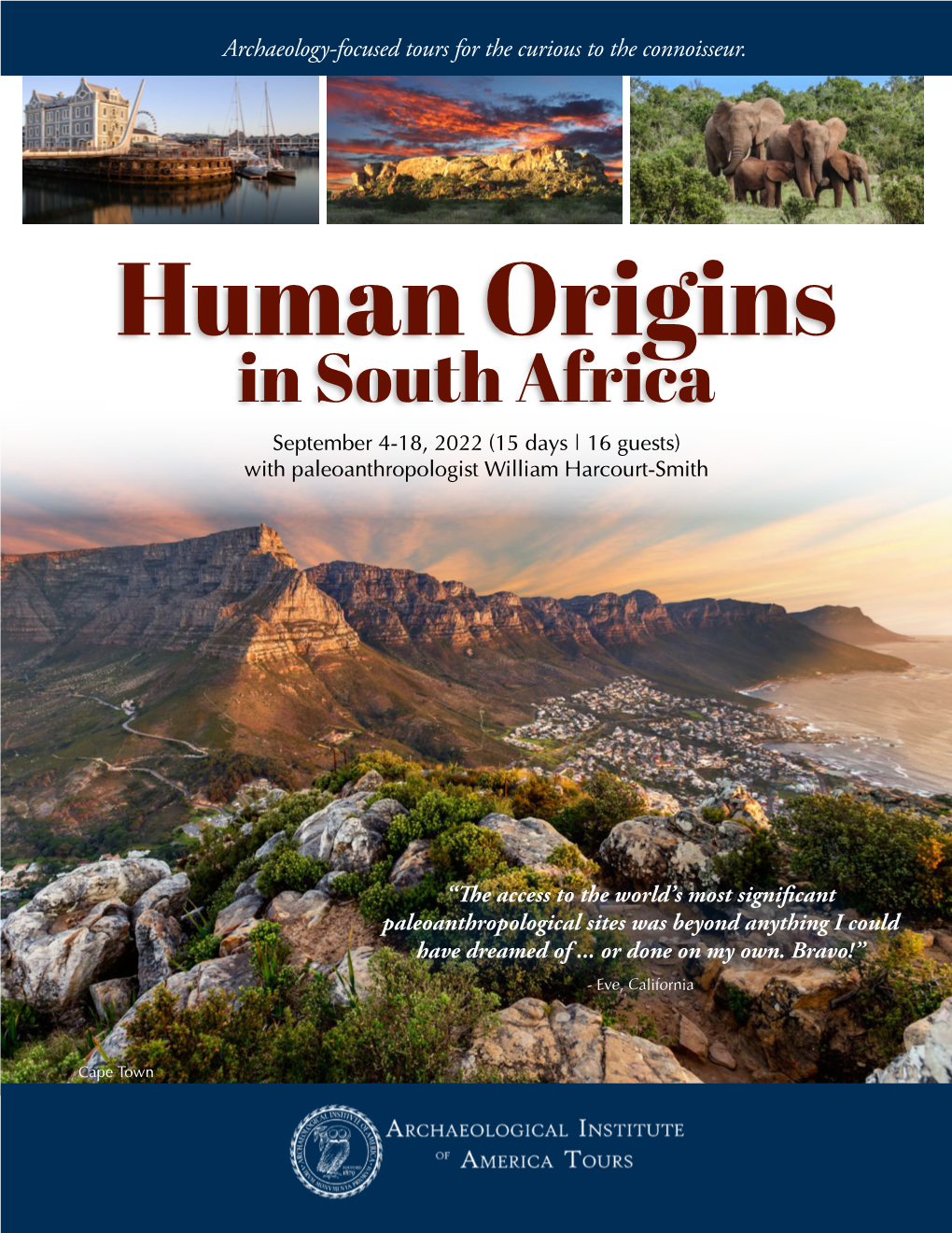 Human Origins in South Africa September 4-18, 2022 (15 Days | 16 Guests) with Paleoanthropologist William Harcourt-Smith