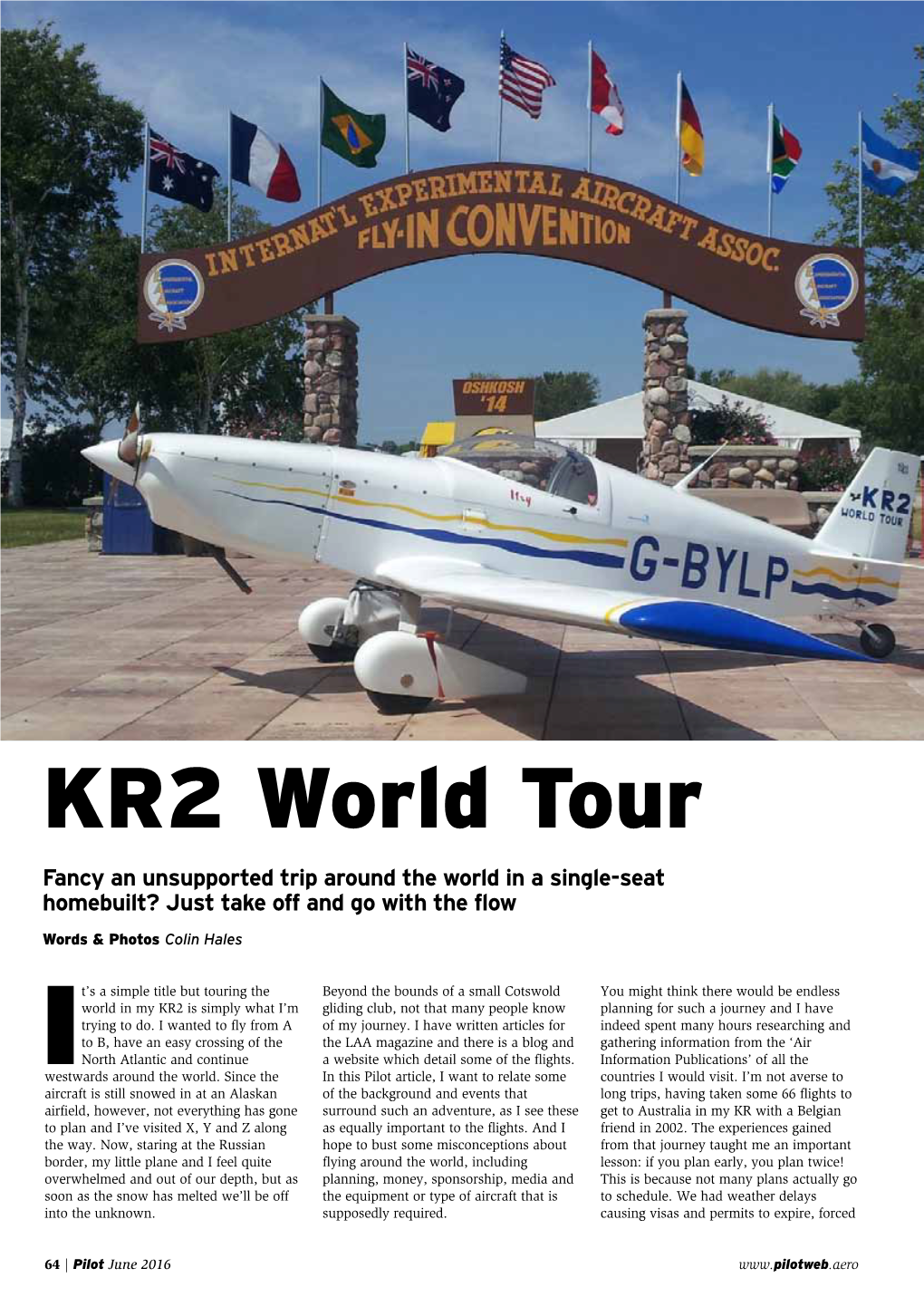 KR2 World Tour Fancy an Unsupported Trip Around the World in a Single-Seat Homebuilt? Just Take Off and Go with the Flow