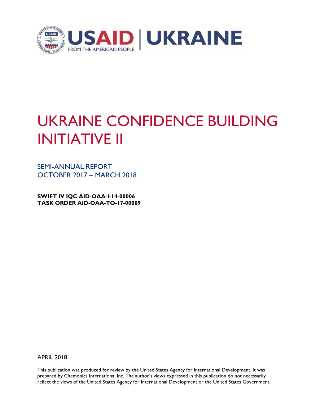 Ukraine Confidence Building Initiative Ii