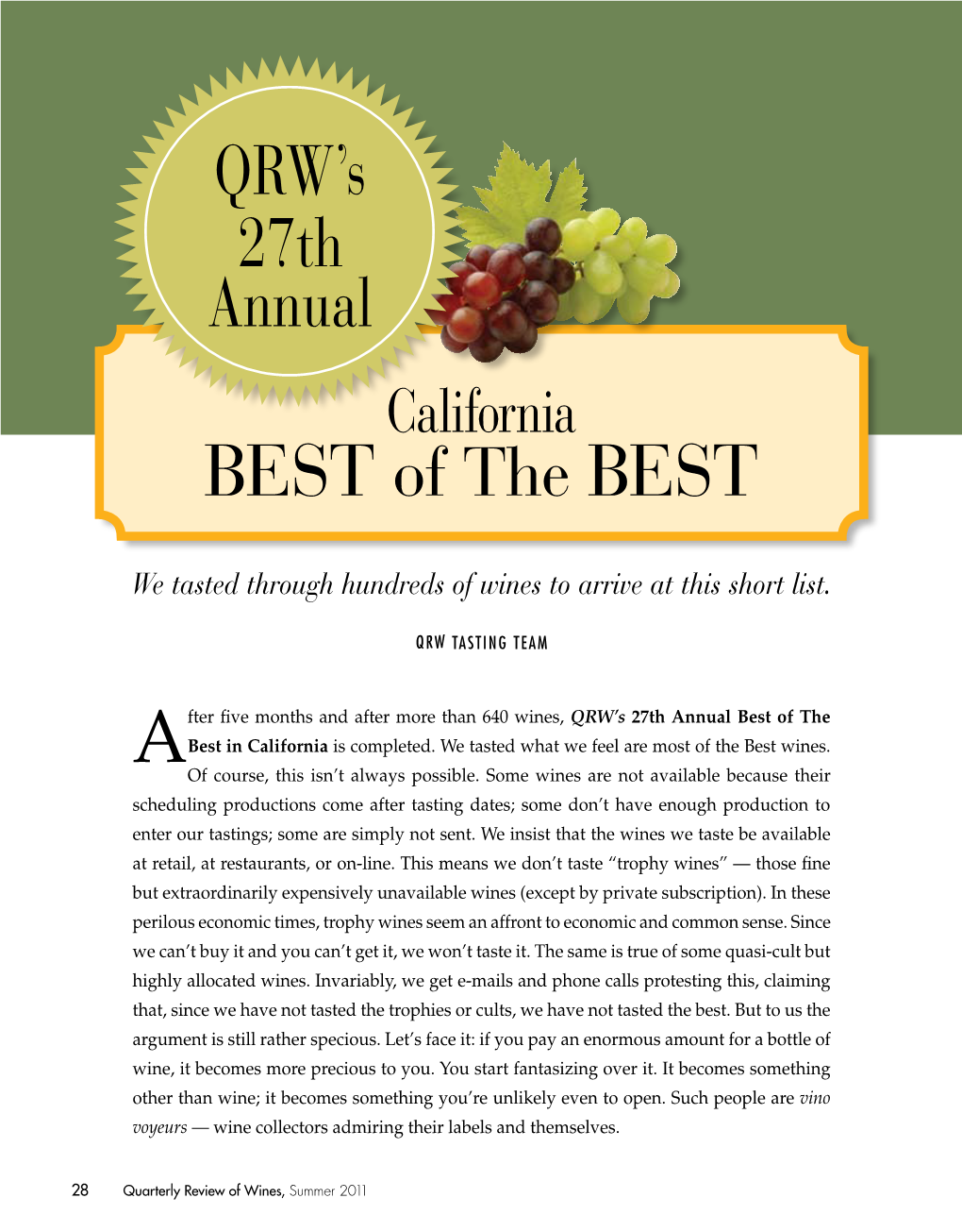 QRW's 27Th Annual