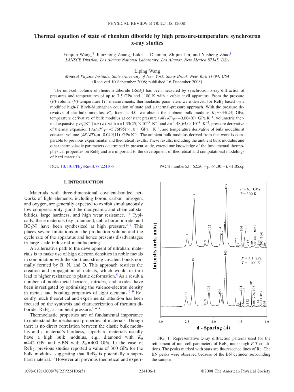 Thermal Equation of State of Rhenium Diboride by High Pressure-Temperature Synchrotron X-Ray Studies