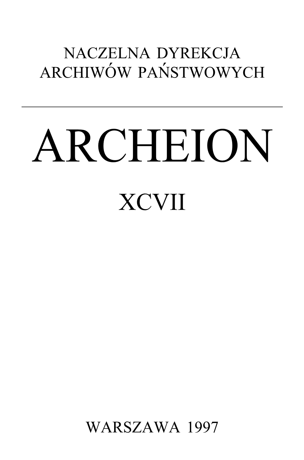 Archeion Xcvii