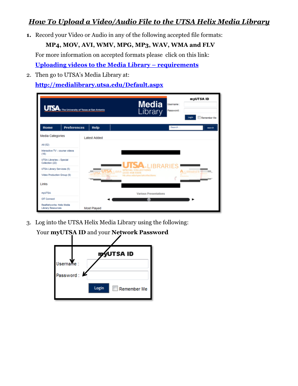 How to Upload a Video/Audio File to the UTSA Helix Media Library