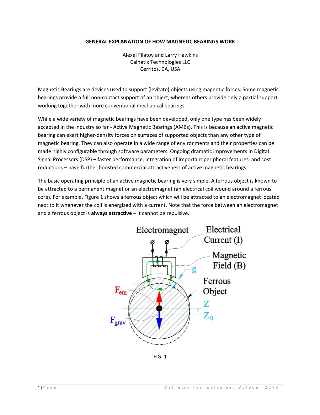 General Explanation of How Magnetic Bearings Work