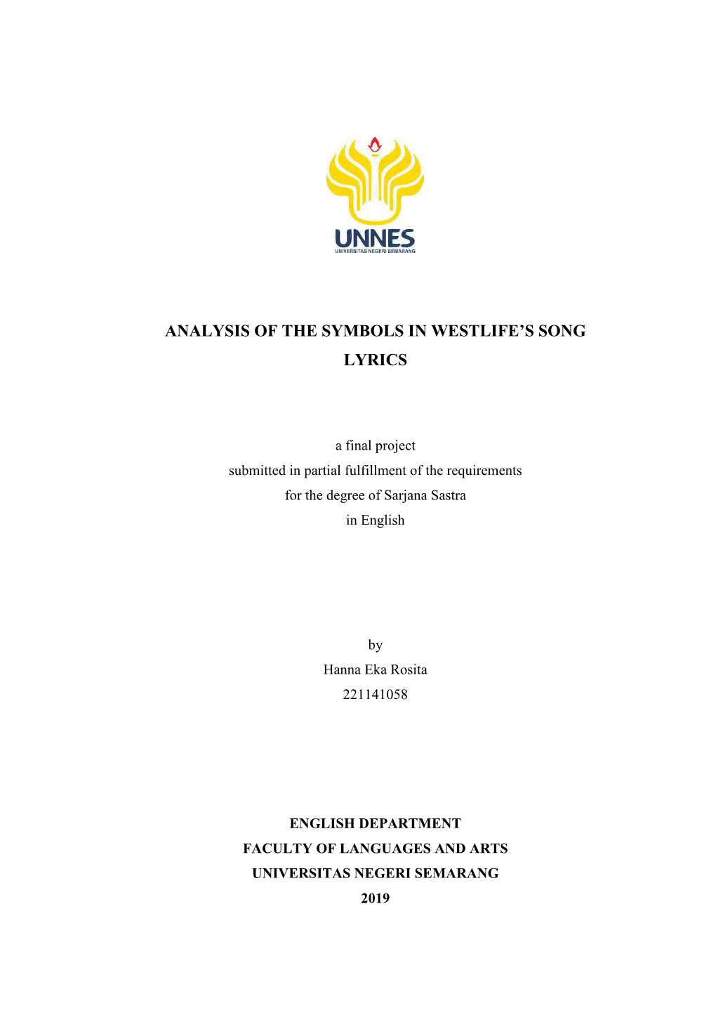 Analysis of the Symbols in Westlife's Song Lyrics