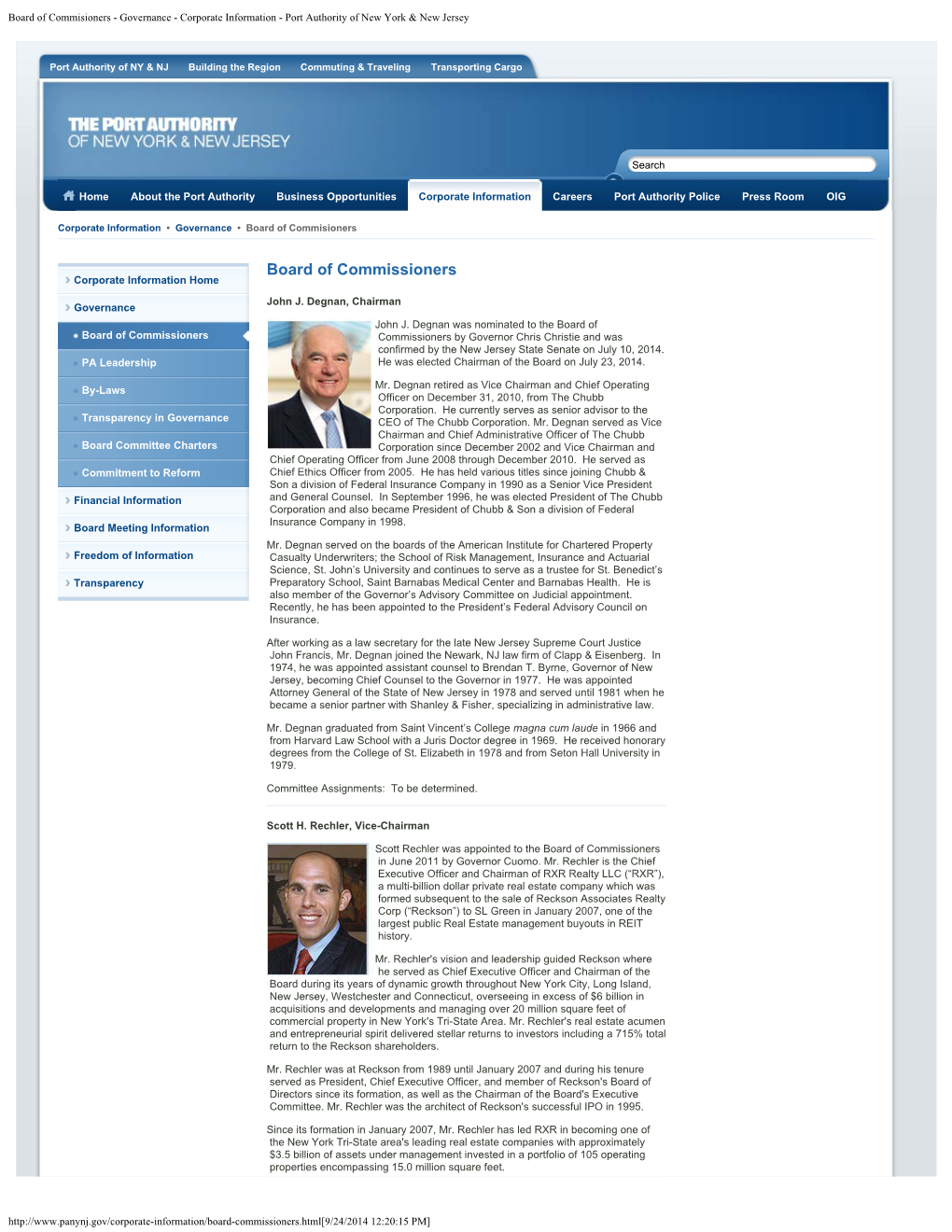 030 -- PANYNJ Board of Commisioners Homepage