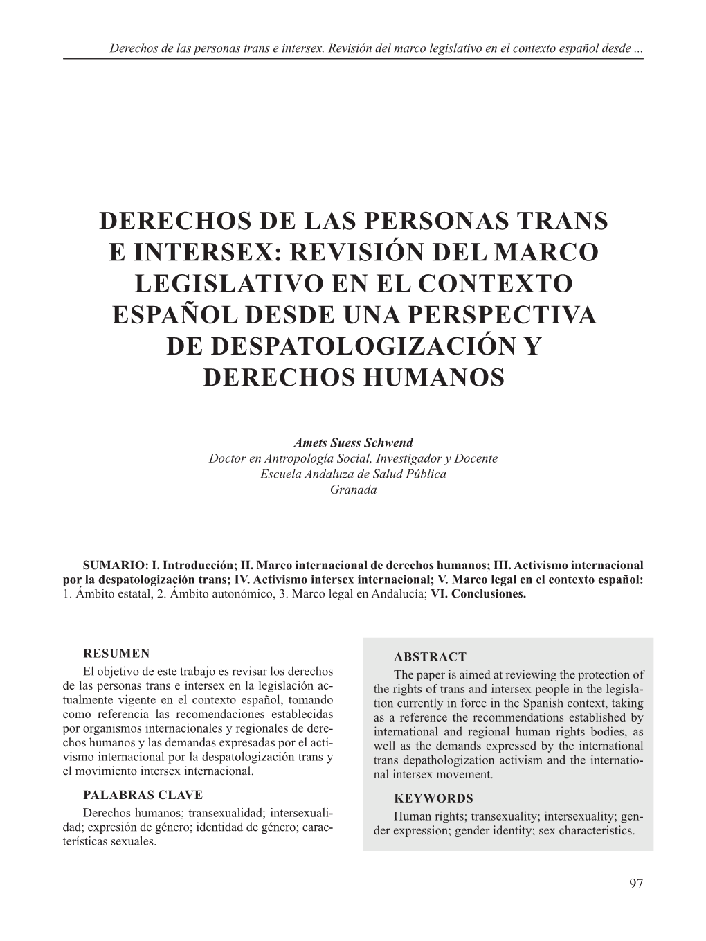 Derechos De Las Personas Trans E Intersex