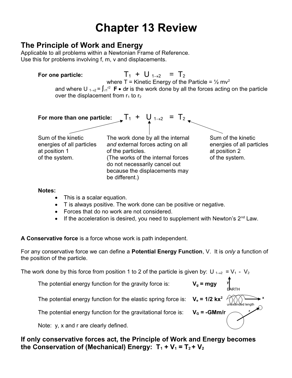 The Principle of Work and Energy