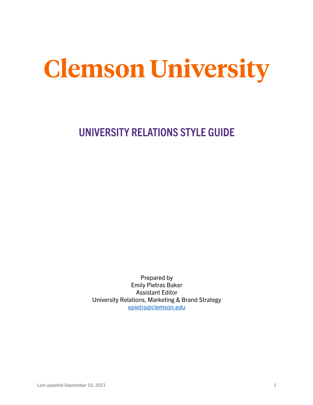 University Relations Style Guide