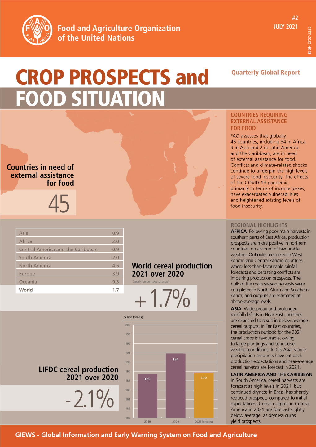 Crop Prospects and Food Situation #2, July 2021