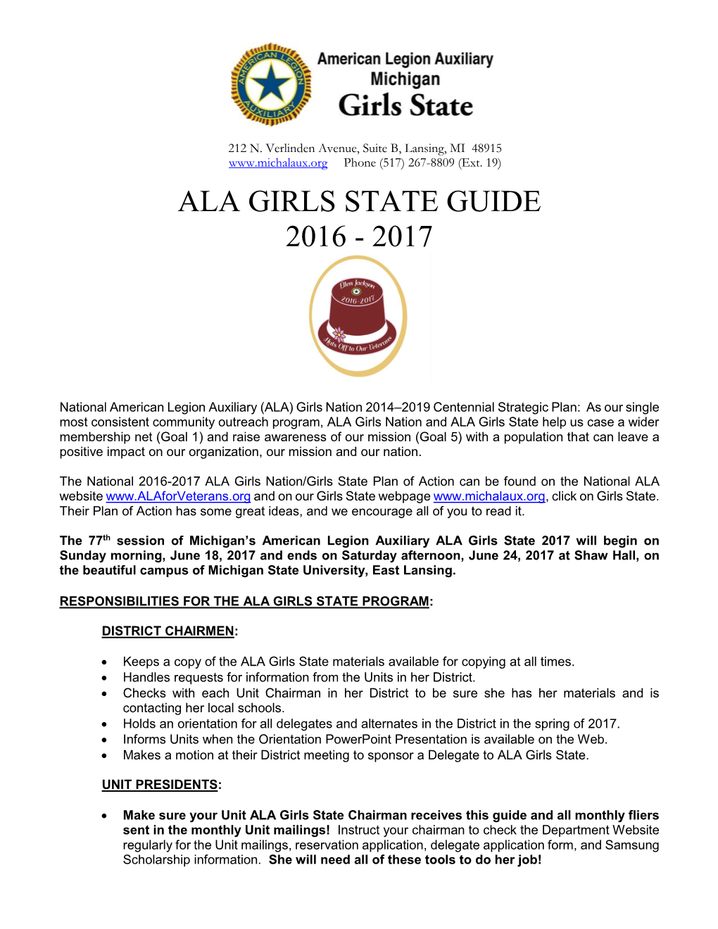 Girls State Guide 2016 - 2017