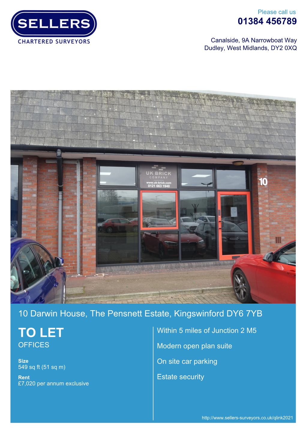 TO LET � OFFICES Modern Open Plan Suite � Size on Site Car Parking 549 Sq Ft (51 Sq M) � Rent Estate Security £7,020 Per Annum Exclusive