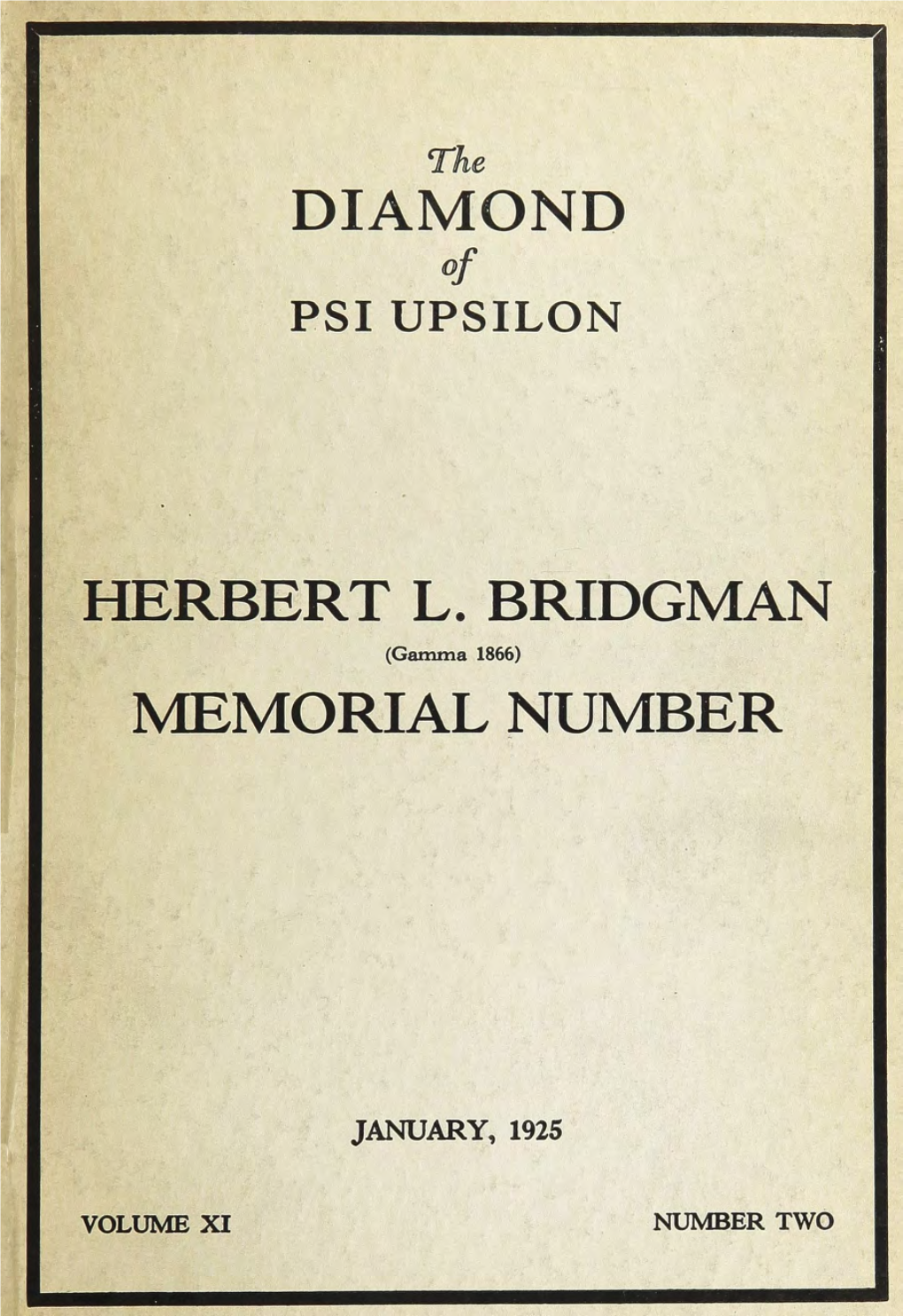 The Diamond of Psi Upsilon Jan 1925