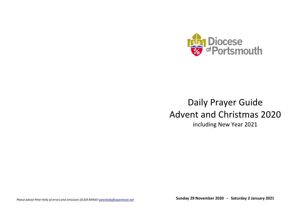 Daily Prayer Guide Advent and Christmas 2020