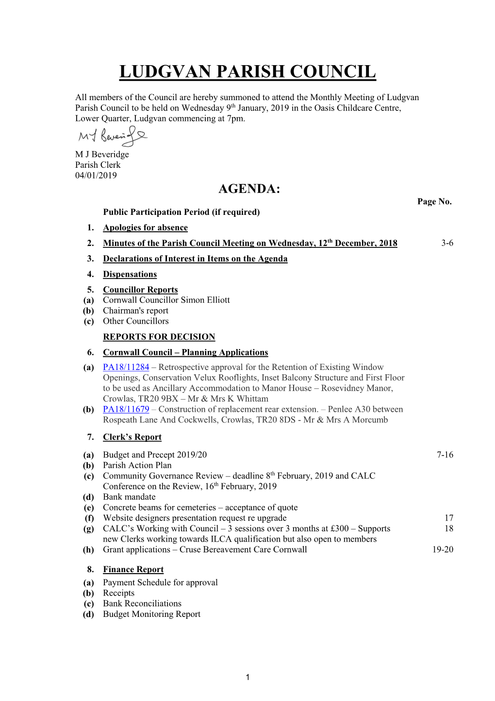 2019-01-Agenda