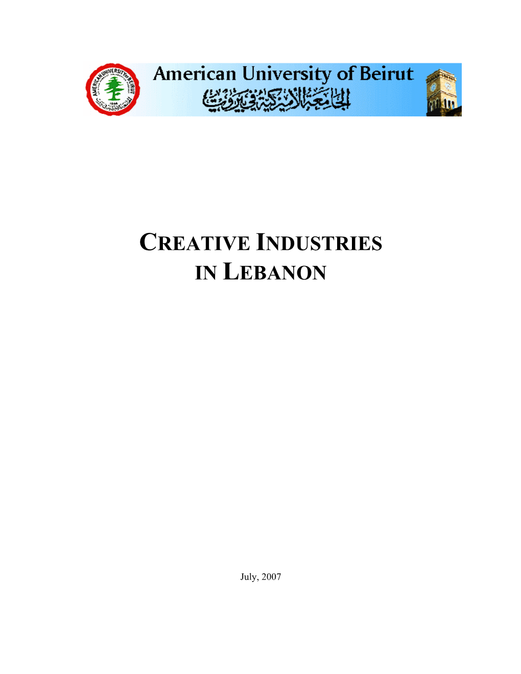 Creative Industries in Lebanon