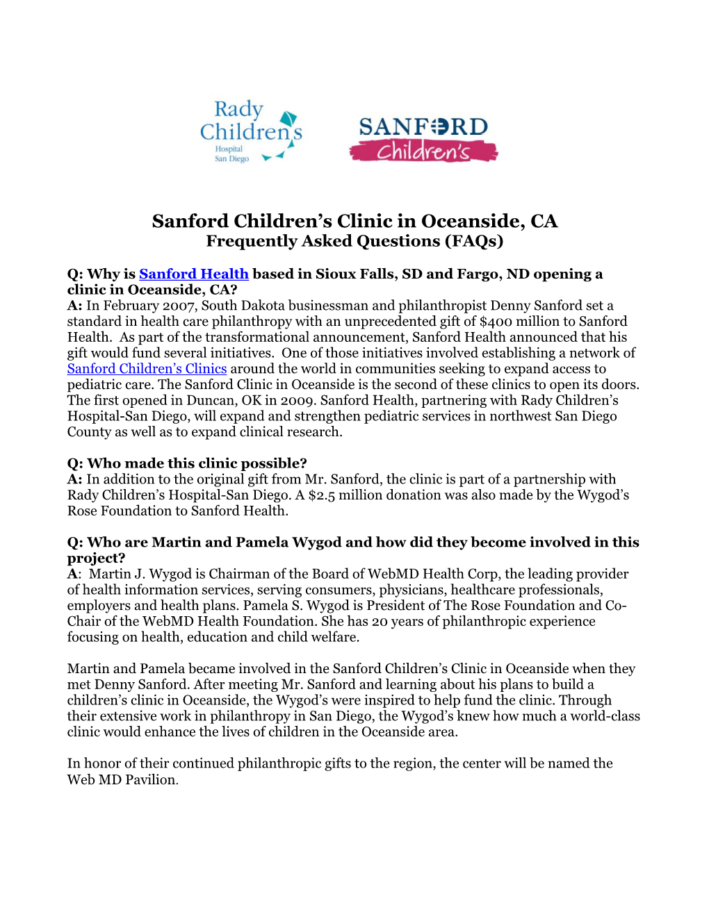 Sanford Children's Clinic in Oceanside, CA