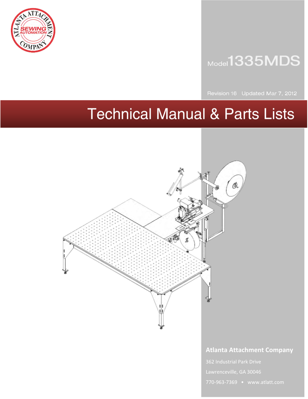 Technical Manual & Parts Lists