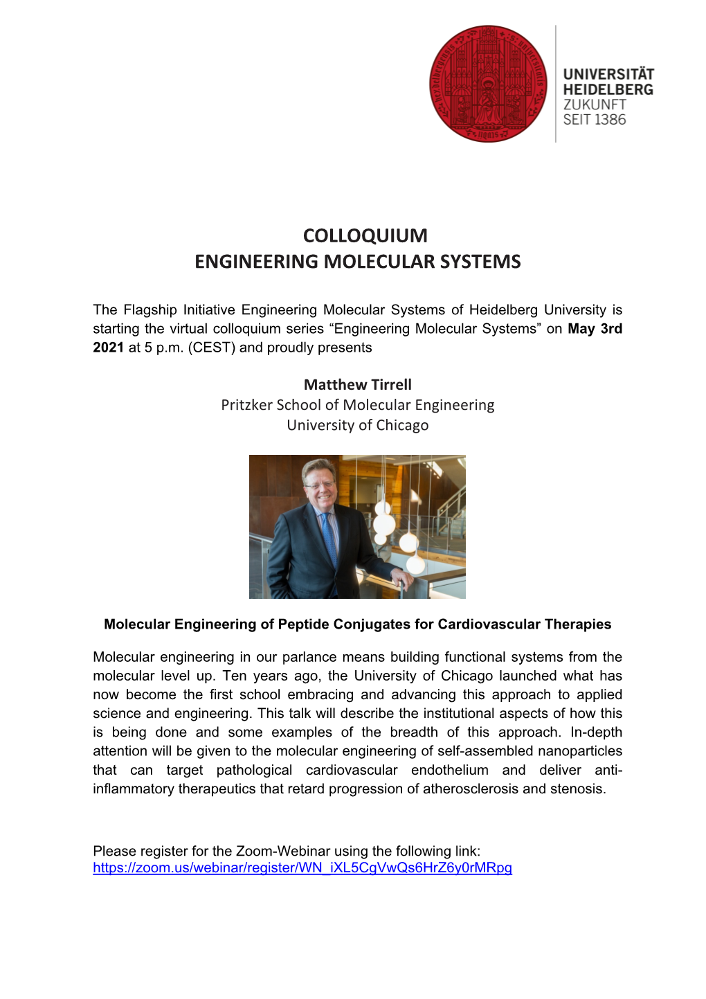 Colloquium Engineering Molecular Systems