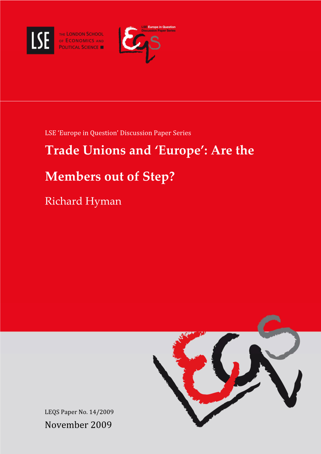 Trade Unions and ‘Europe’: Are The