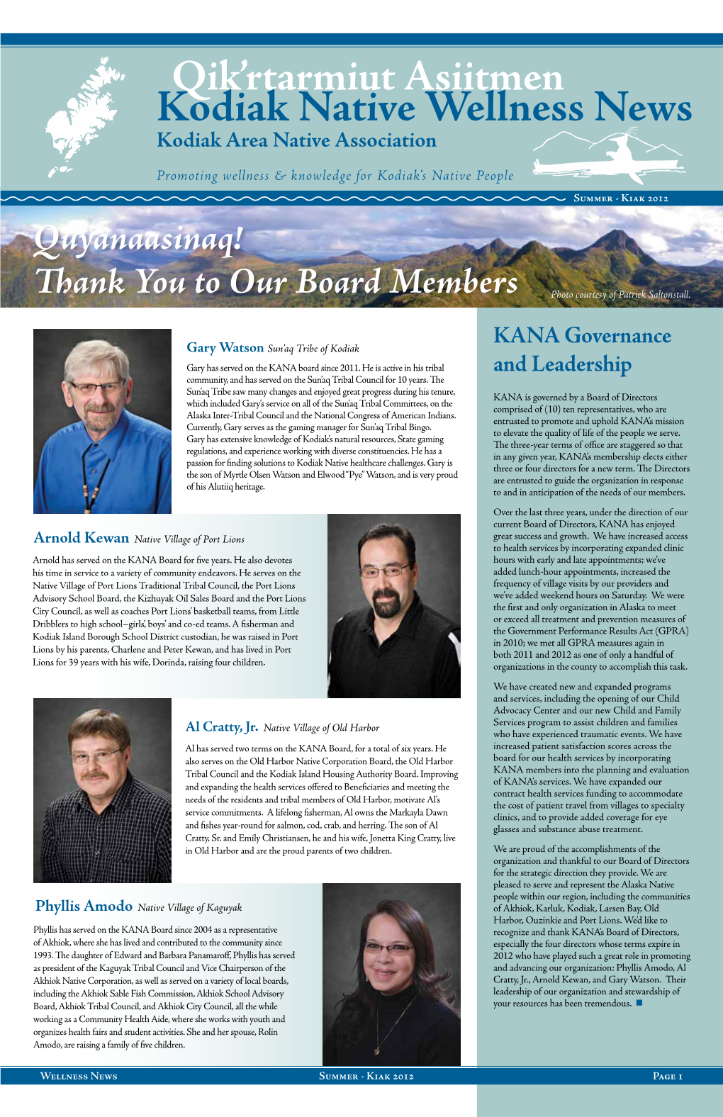 Kodiak Native Wellness News Kodiak Area Native Association