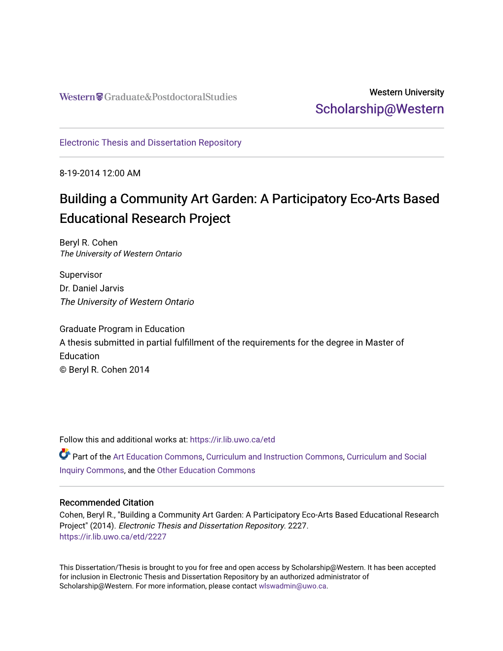 Building a Community Art Garden: a Participatory Eco-Arts Based Educational Research Project