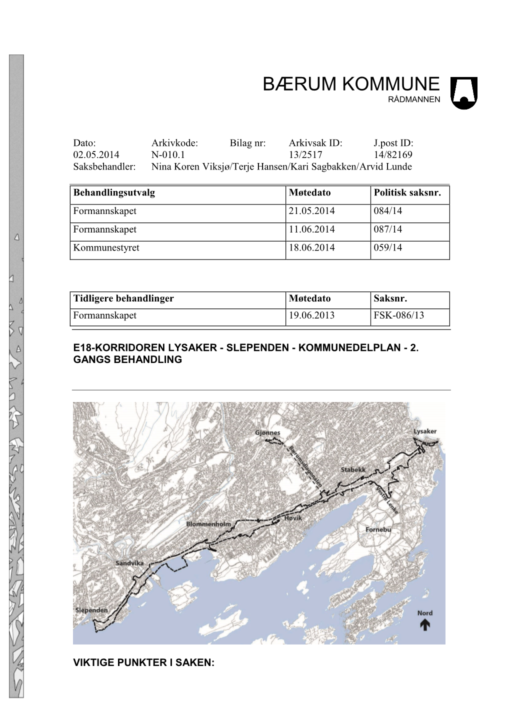 Kommunedelplan E18 (2014) I Bærum Kommune