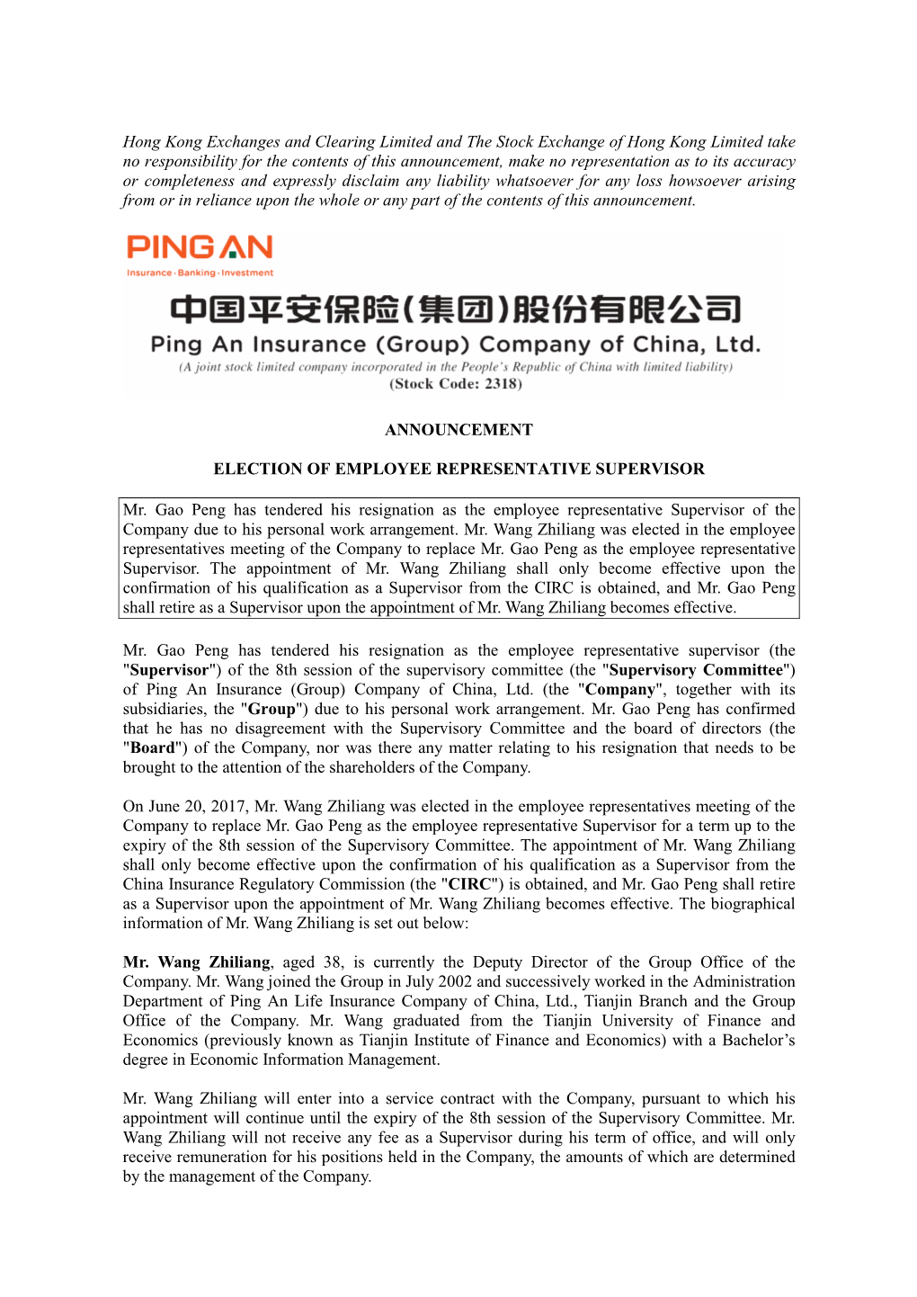 Hong Kong Exchanges and Clearing Limited and the Stock Exchange Of