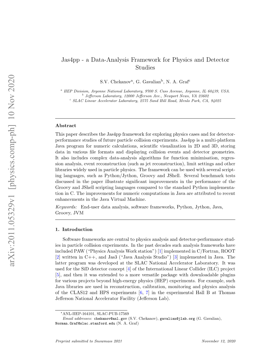 A Data-Analysis Framework for Physics and Detector Studies