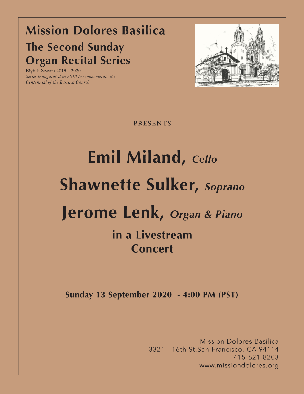 Emil Miland, Cello Shawnette Sulker, Soprano