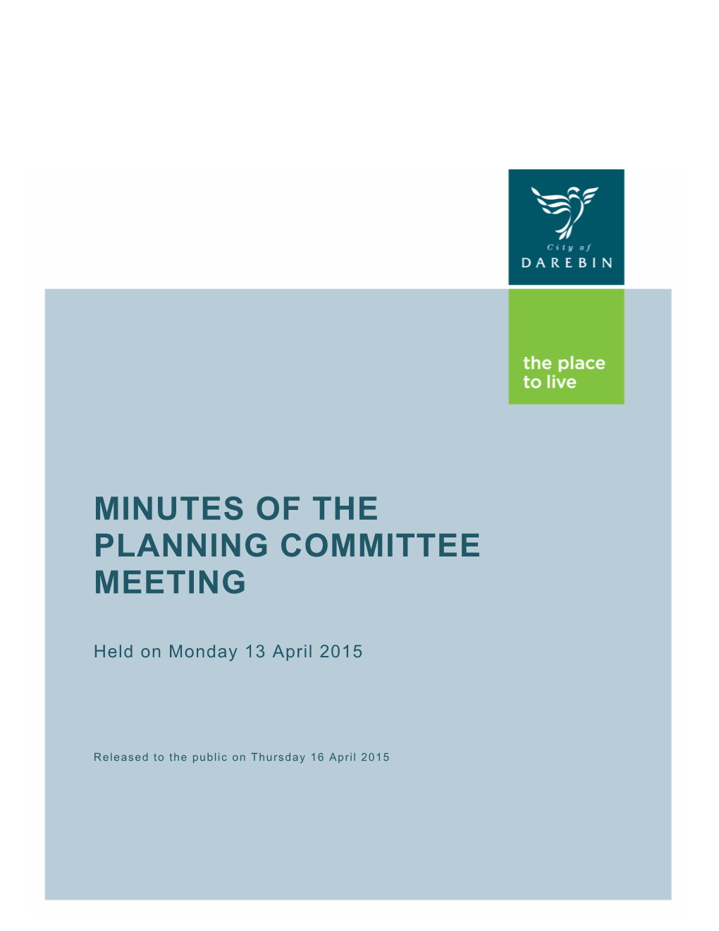 Minutes of the Planning Committee Meeting