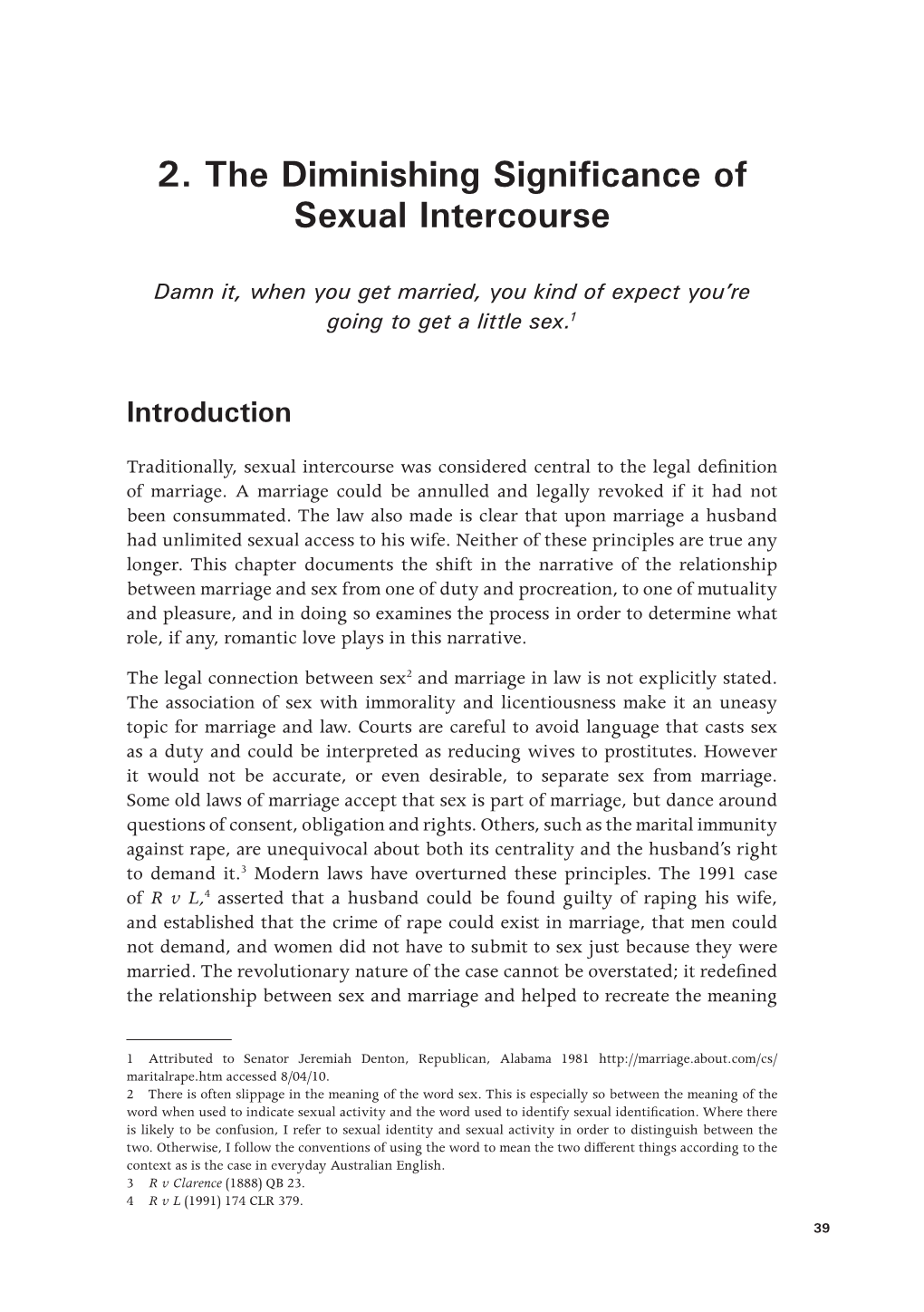 2. the Diminishing Significance of Sexual Intercourse