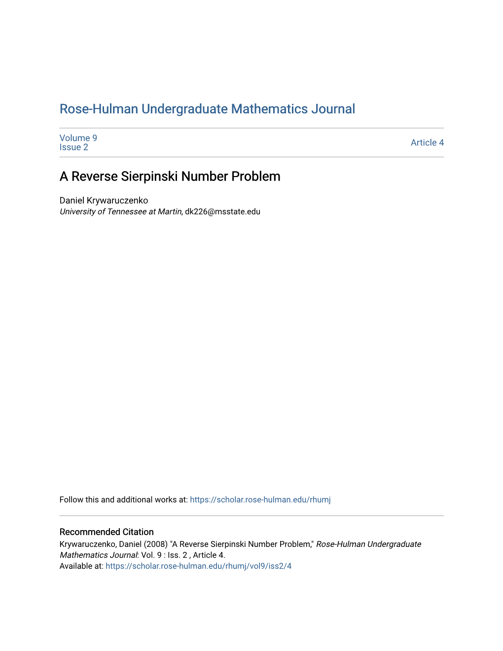 A Reverse Sierpinski Number Problem