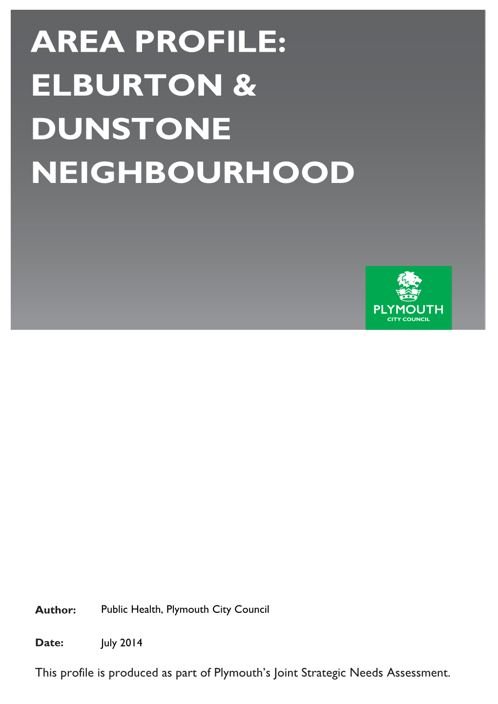 Elburton and Dunstone Neighbourhood Profile