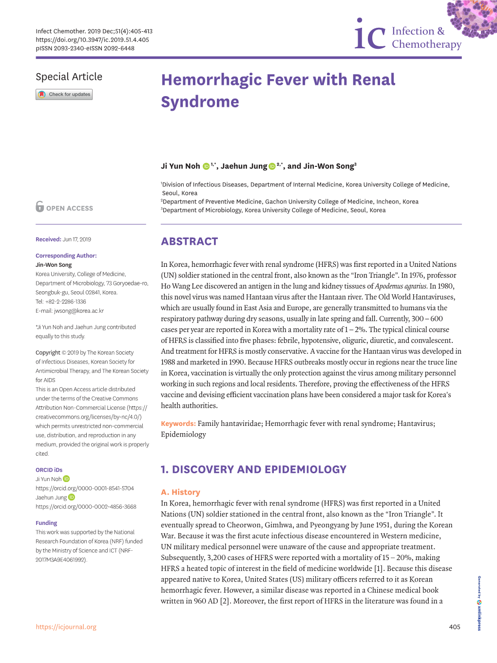 Hemorrhagic Fever with Renal Syndrome