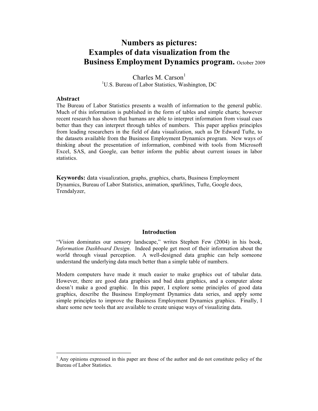 Examples of Data Visualization from the Business Employment Dynamics Program