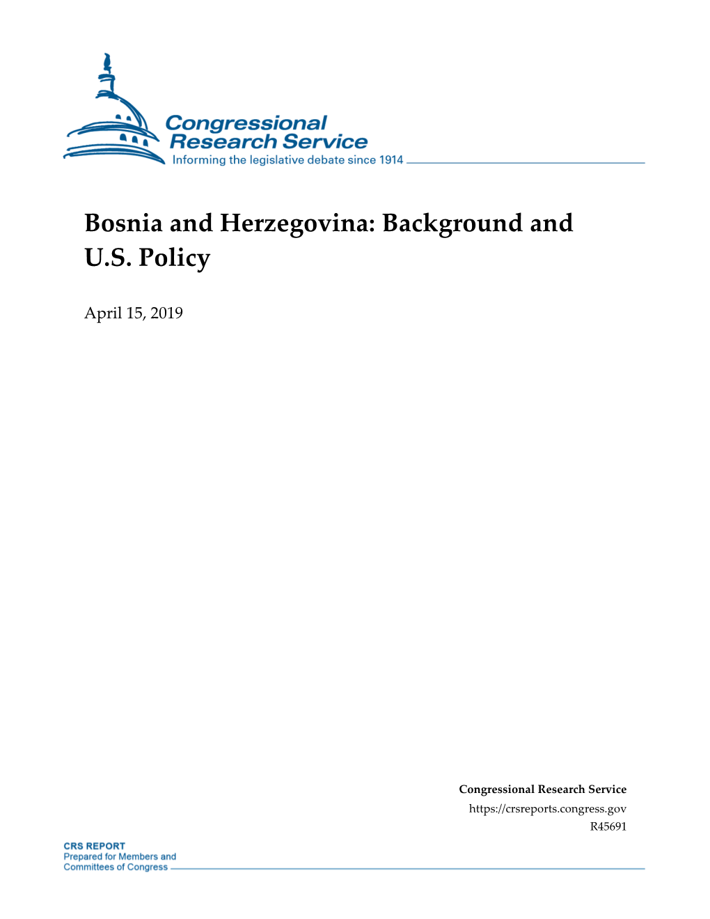 Bosnia and Herzegovina: Background and U.S