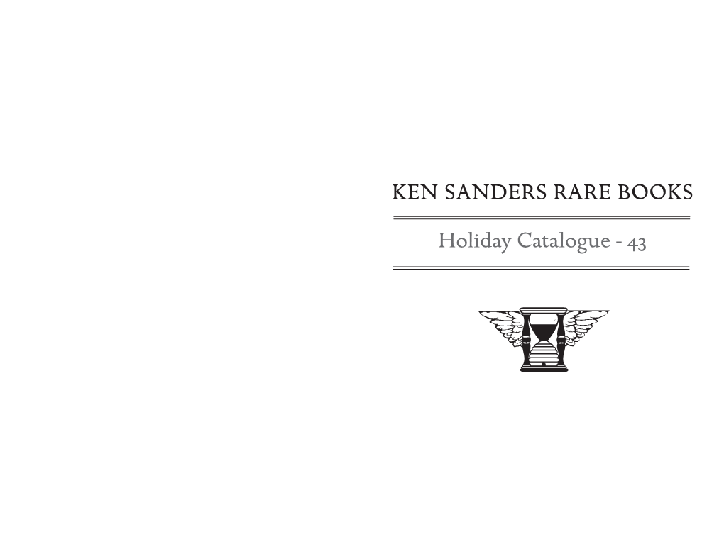 KEN SANDERS RARE BOOKS Holiday Catalogue