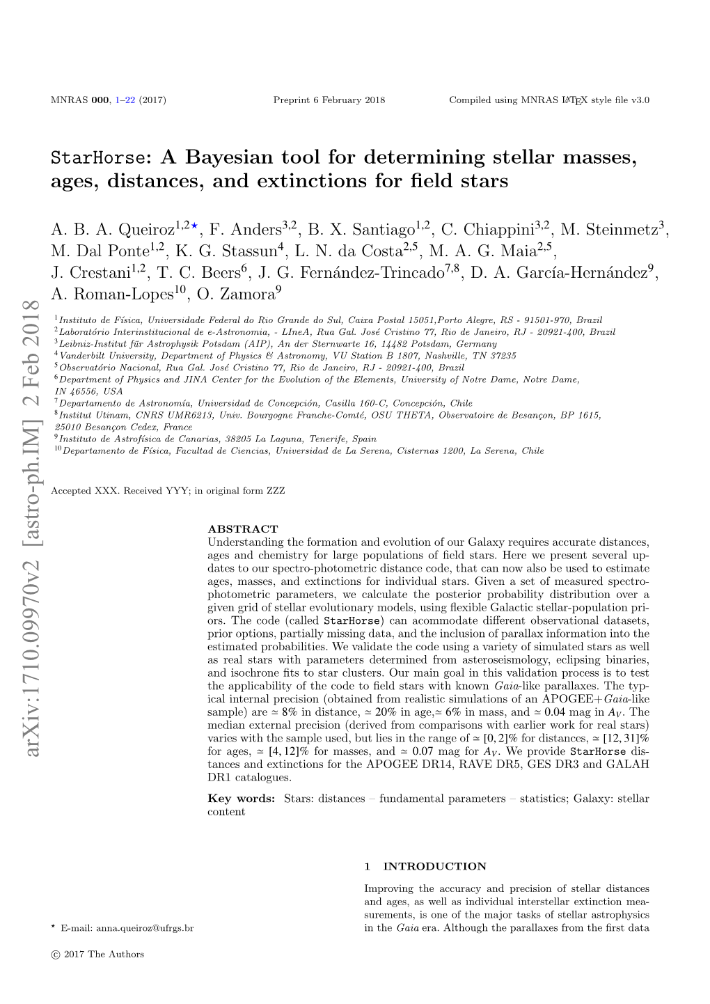 Starhorse: a Bayesian Tool for Determining Stellar Masses, Ages, Distances, and Extinctions for ﬁeld Stars