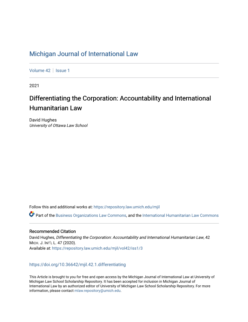 Accountability and International Humanitarian Law