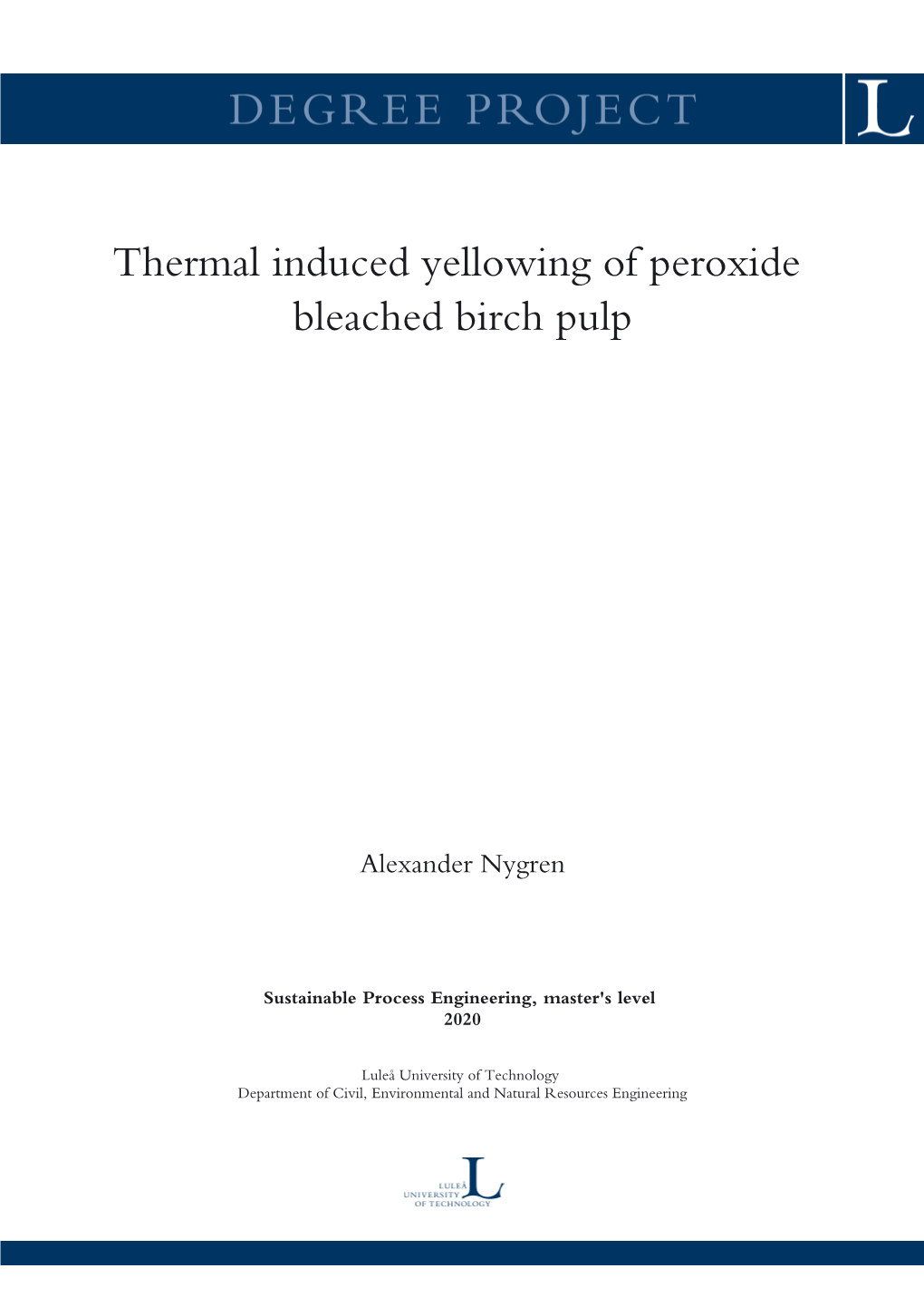 Thermal Induced Yellowing of Peroxide Bleached Birch Pulp