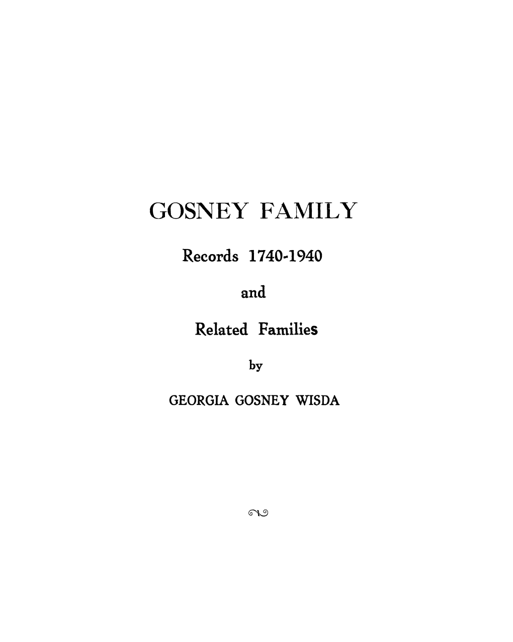 Gosney Family