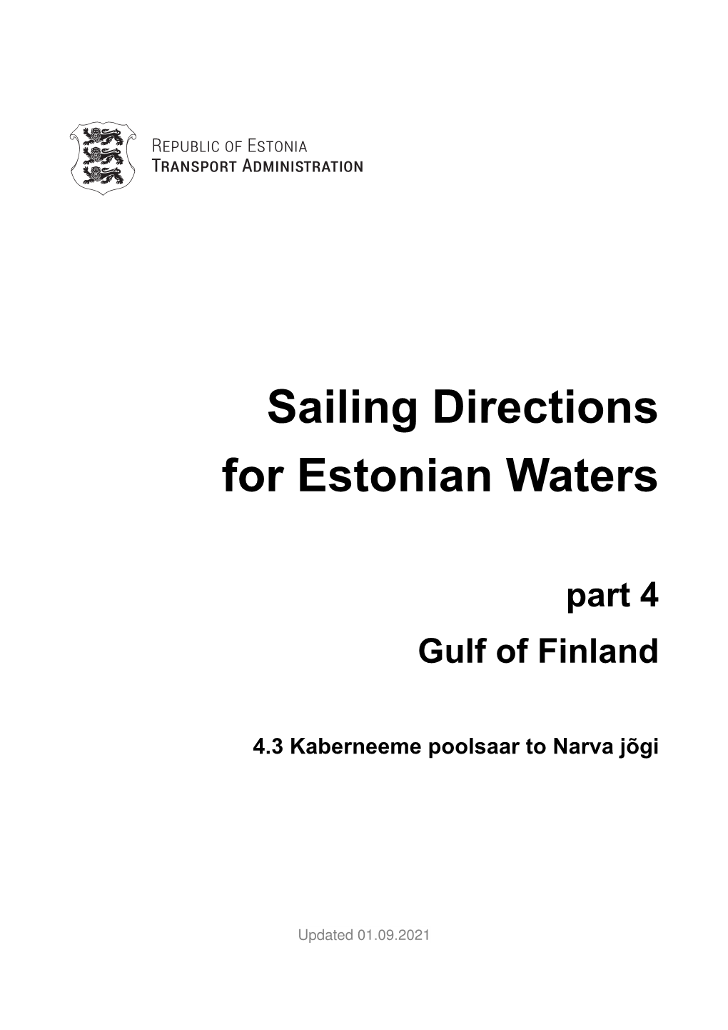 Sailing Directions for Estonian Waters Part 4 Gulf Of