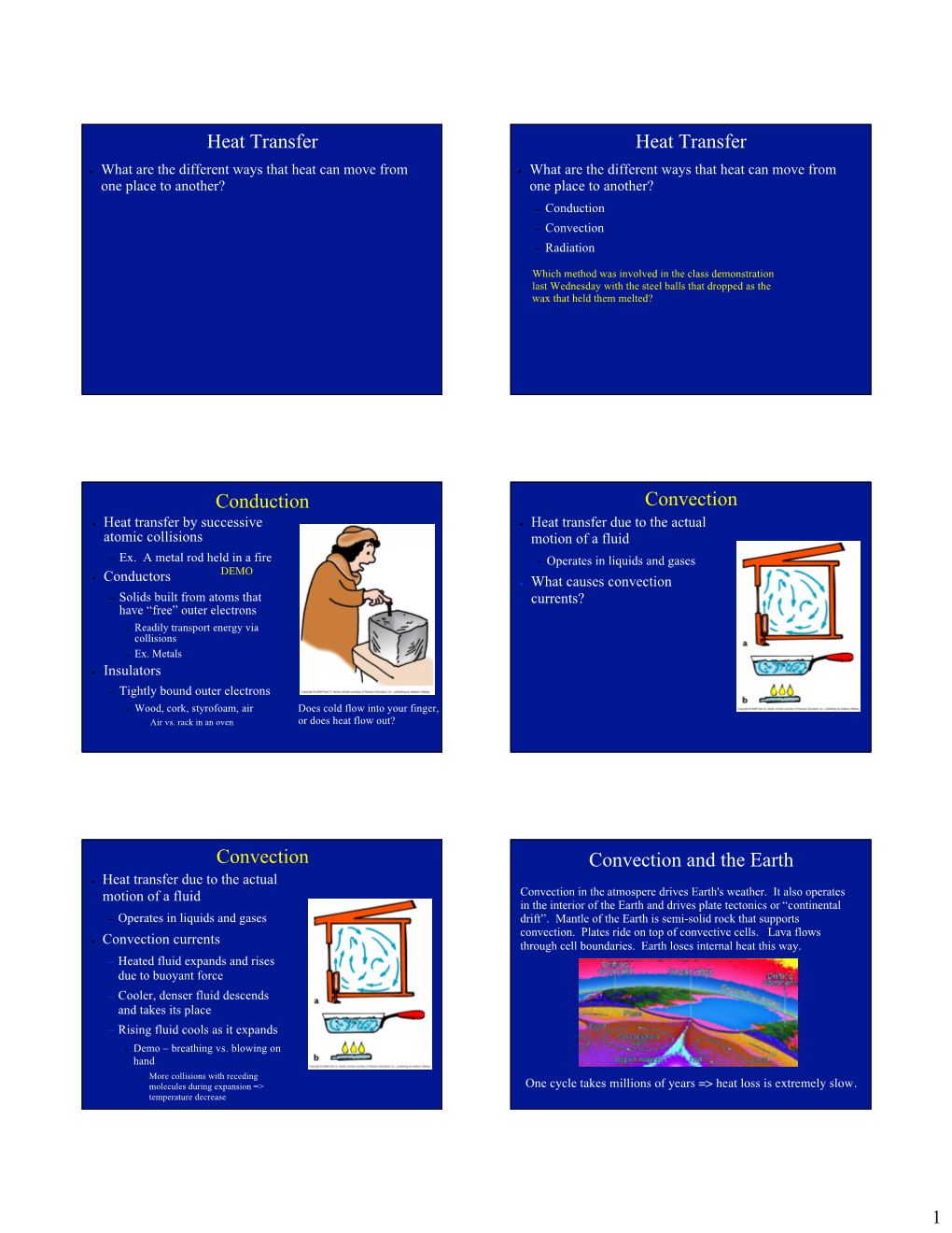 Heat Transfer Heat Transfer Conduction Convection Convection Convection and the Earth