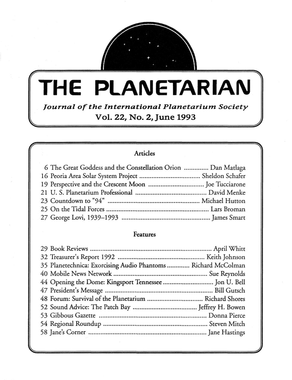 THE PLANETARIAN Journal of the International Planetarium Society Vol